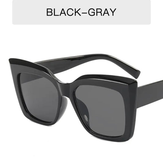 Black Oversized Cat Eye Sunglasses