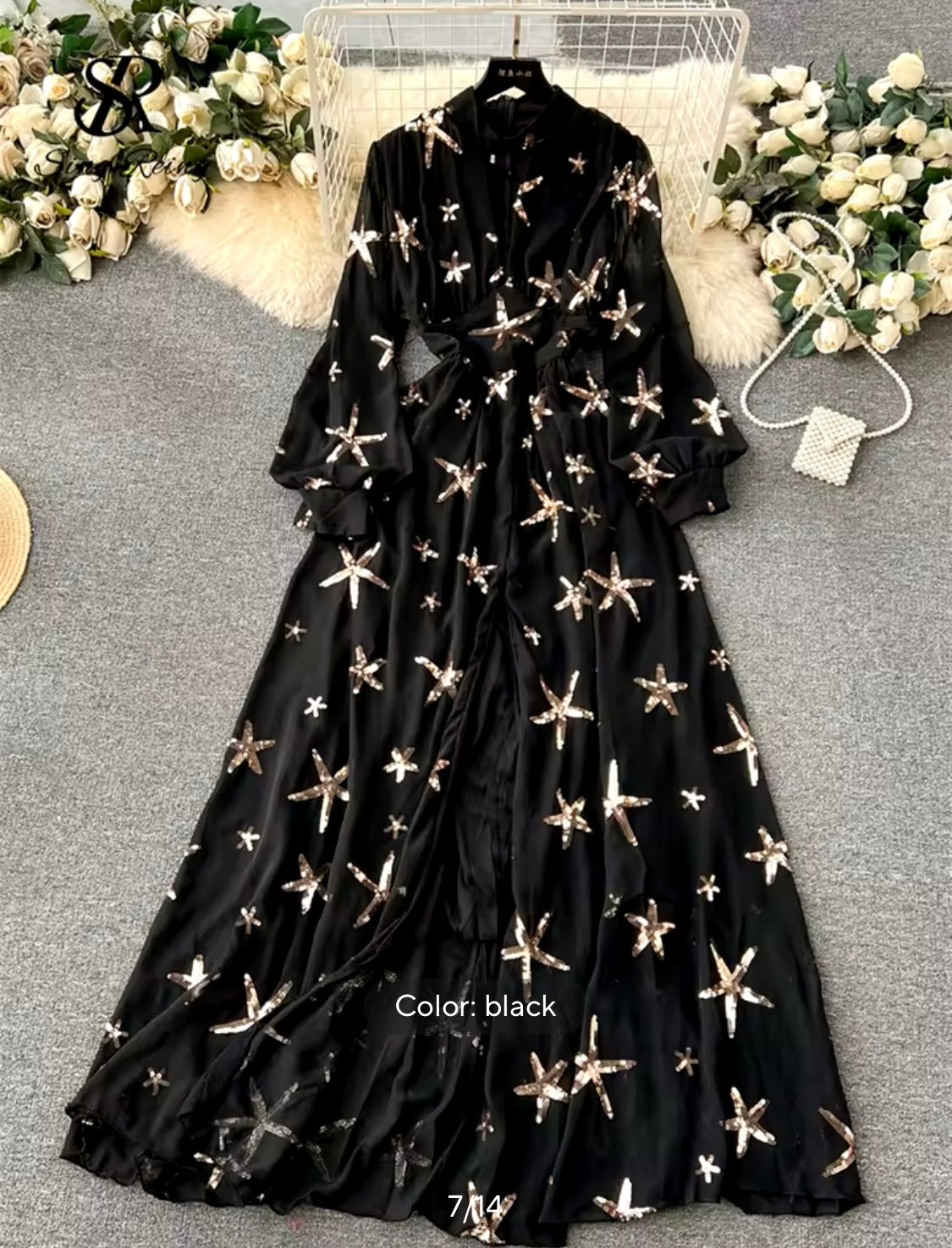 Stellar star bronze sequin dress