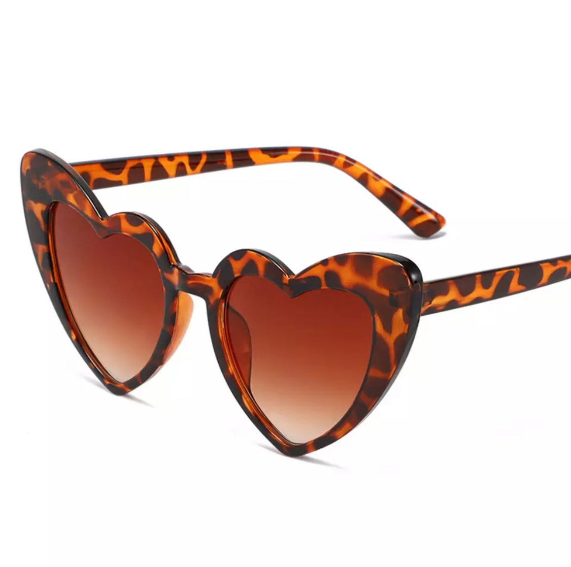 Love Heart Leopard Print Sunglasses