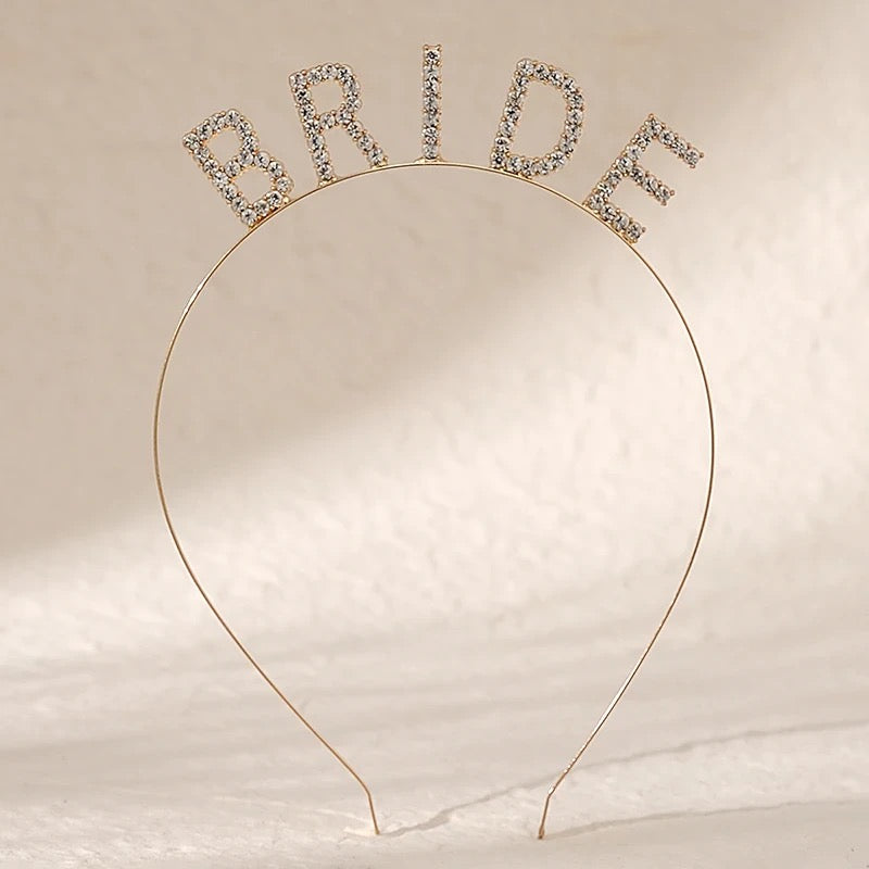 Gold diamante BRIDE hen do headband