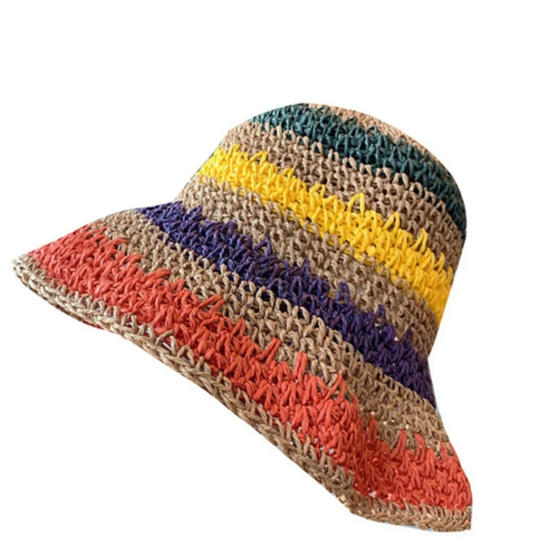 Maui Striped Straw Bucket Hat