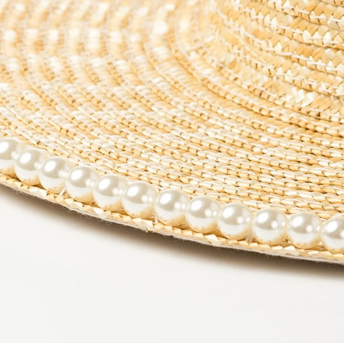 Paris Pearl Straw Fedora Hat