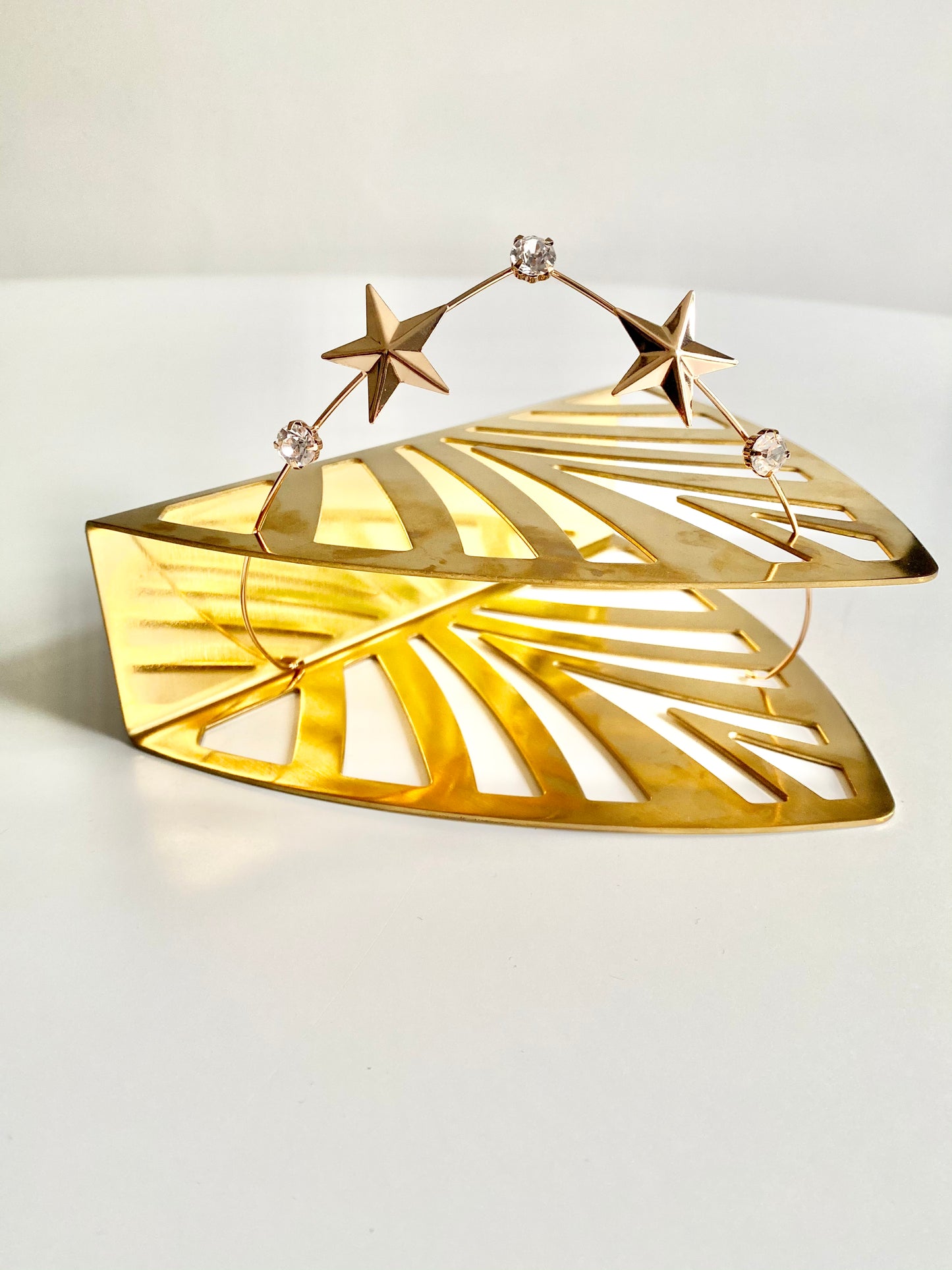 Sabrina gold star light crystal hair crown