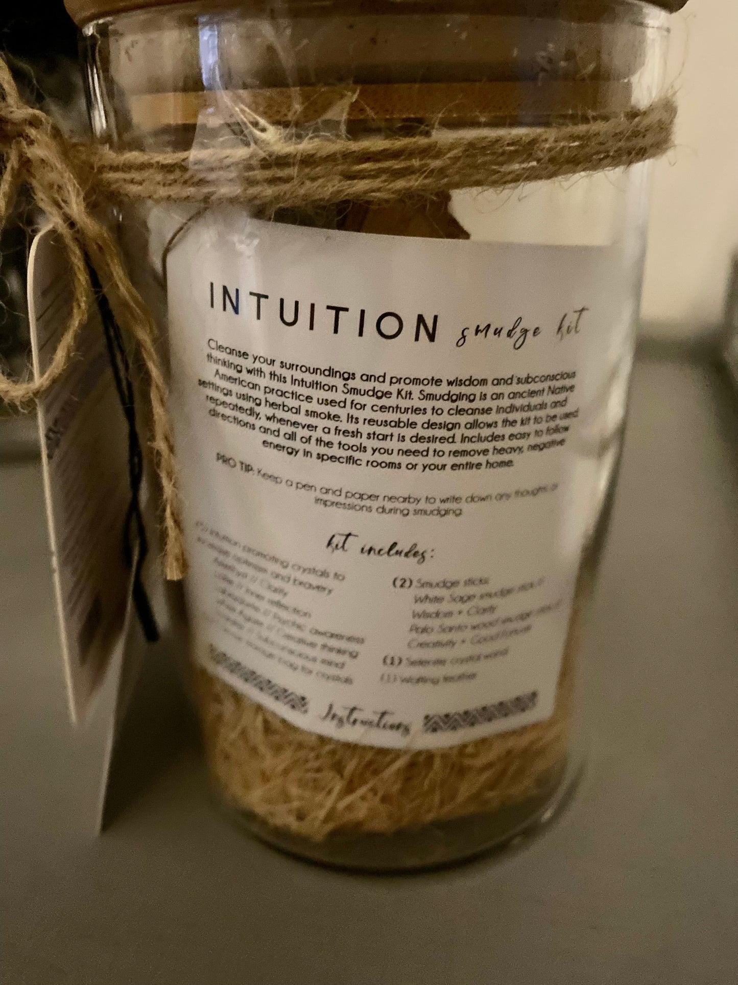 Intuition smudge kit in a jar