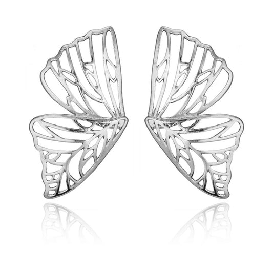 Silver butterfly earrings