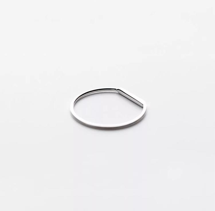 Silver LOVE lesson thin stack ring