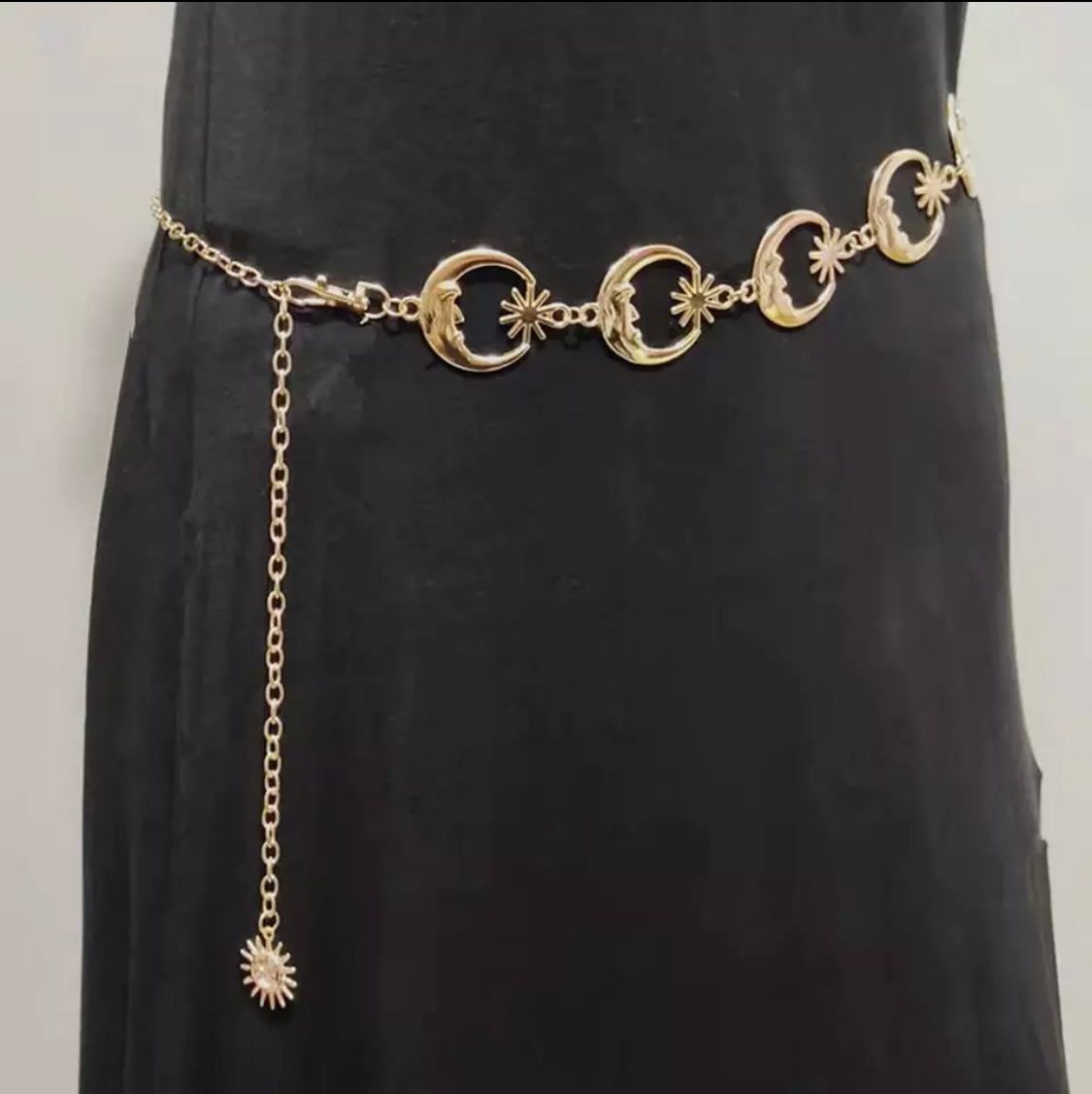 Gold moon chain belt