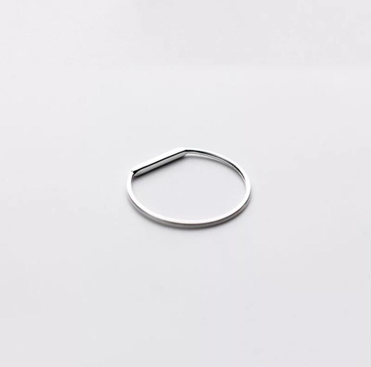 Silver LOVE lesson thin stack ring