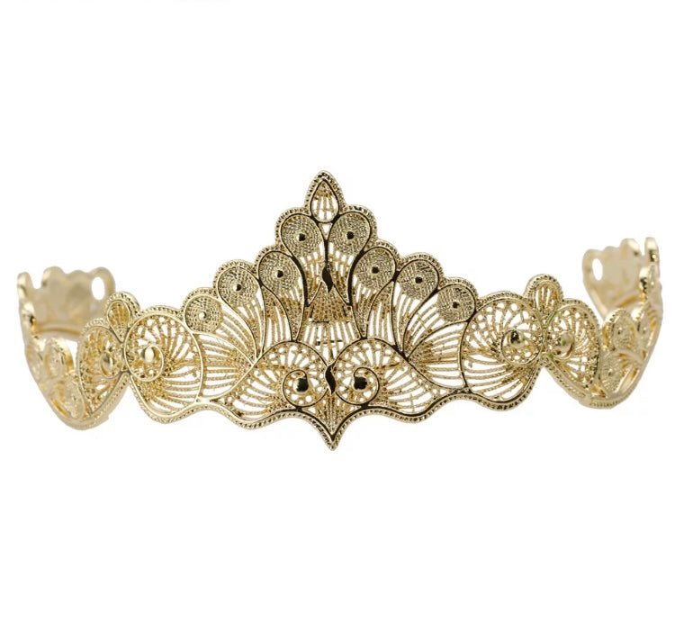 Gold peacock crown