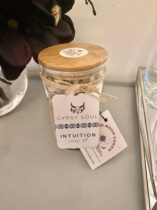 Intuition smudge kit in a jar