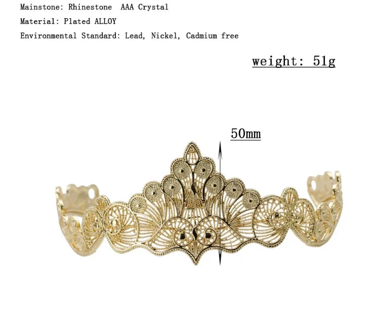 Gold peacock crown