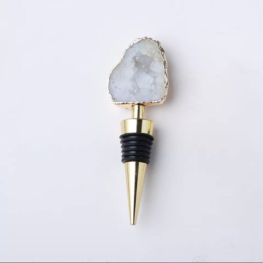 Agate gold plated wine stopper