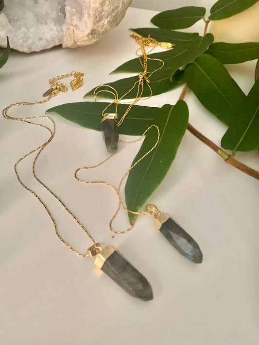 Labradorite bullet point necklace