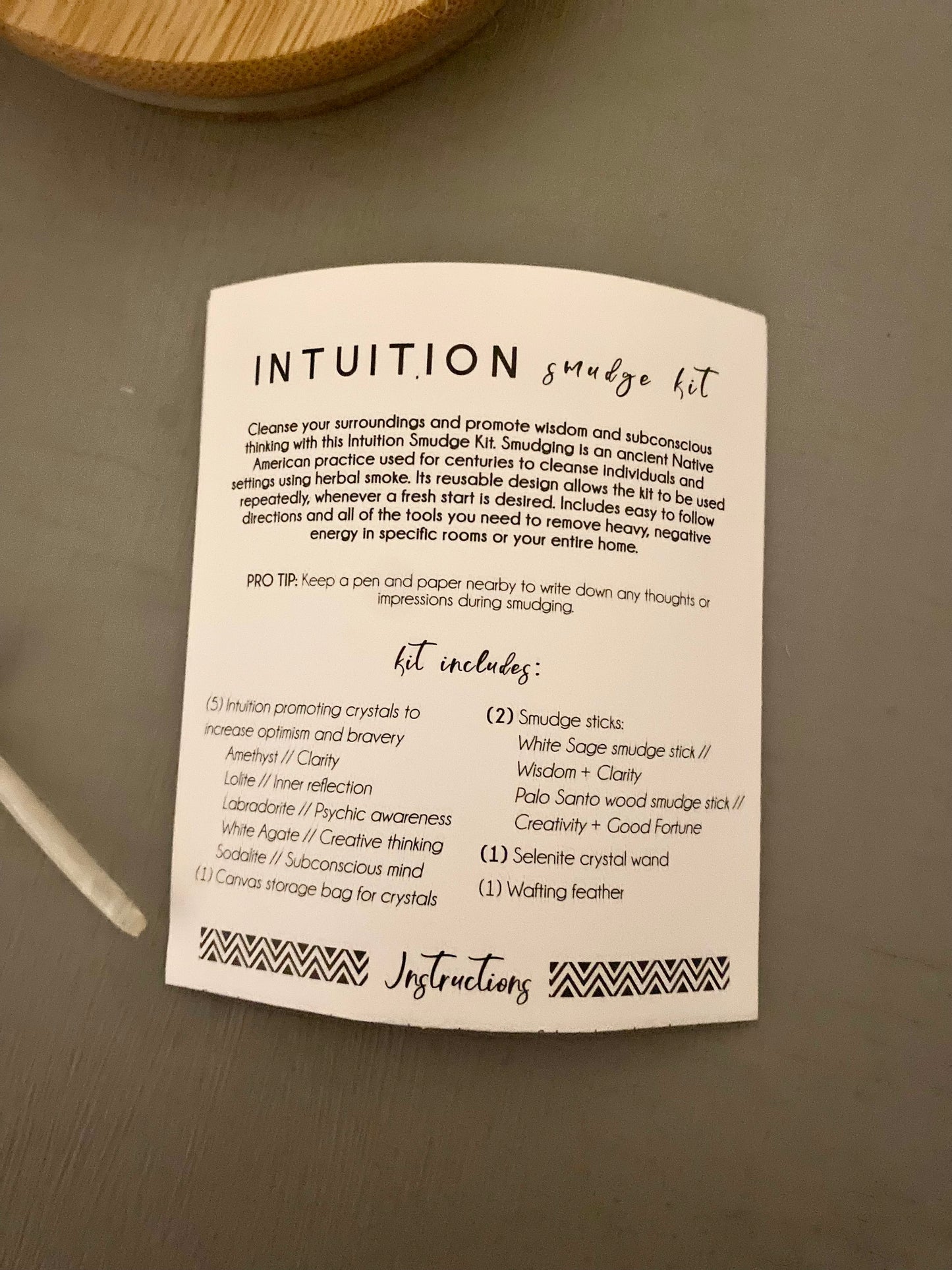 Intuition smudge kit in a jar