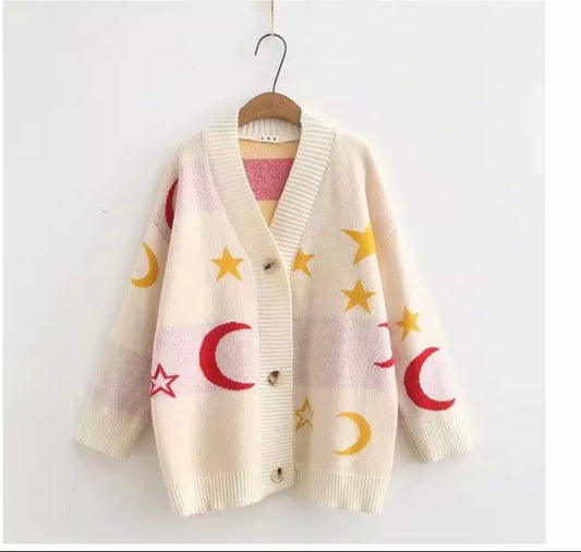 White moon star cardigan