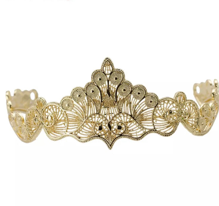 Gold peacock crown